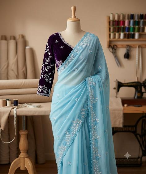 Svara pure georgette surat ka sadi market
